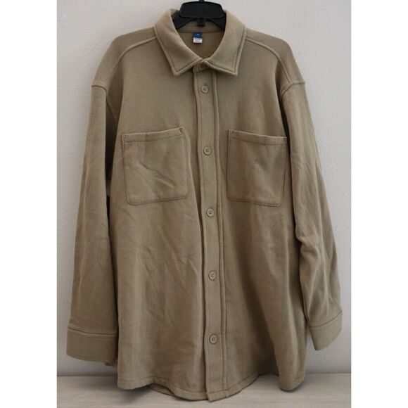 Old Navy 808189-00 Women's Sz 2X Sliced Bread/Beige Fleece Tunic Shacket - Picture 1 of 9
